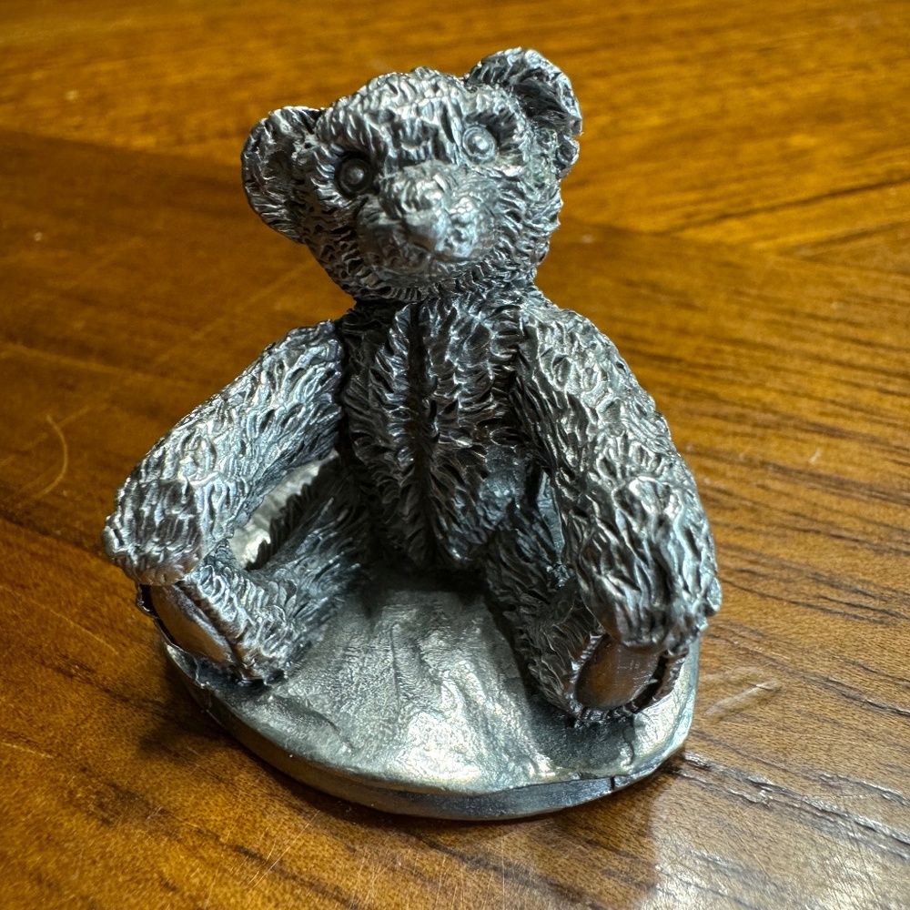 Vintage 1994 Royal Selangor Pewter Teddy Bear Mini Figurine 547401